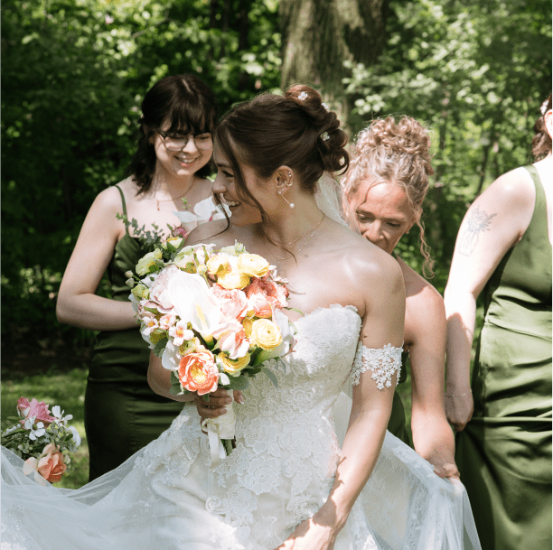 bride and bridesmaids